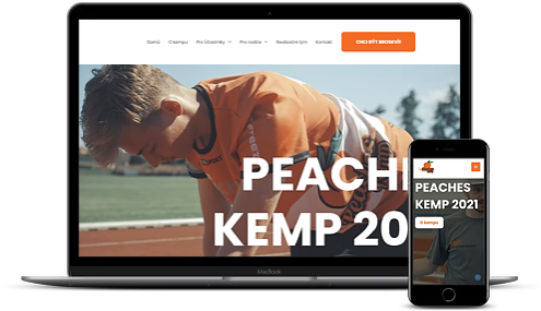 web pro florbalový tábor peacheskemp